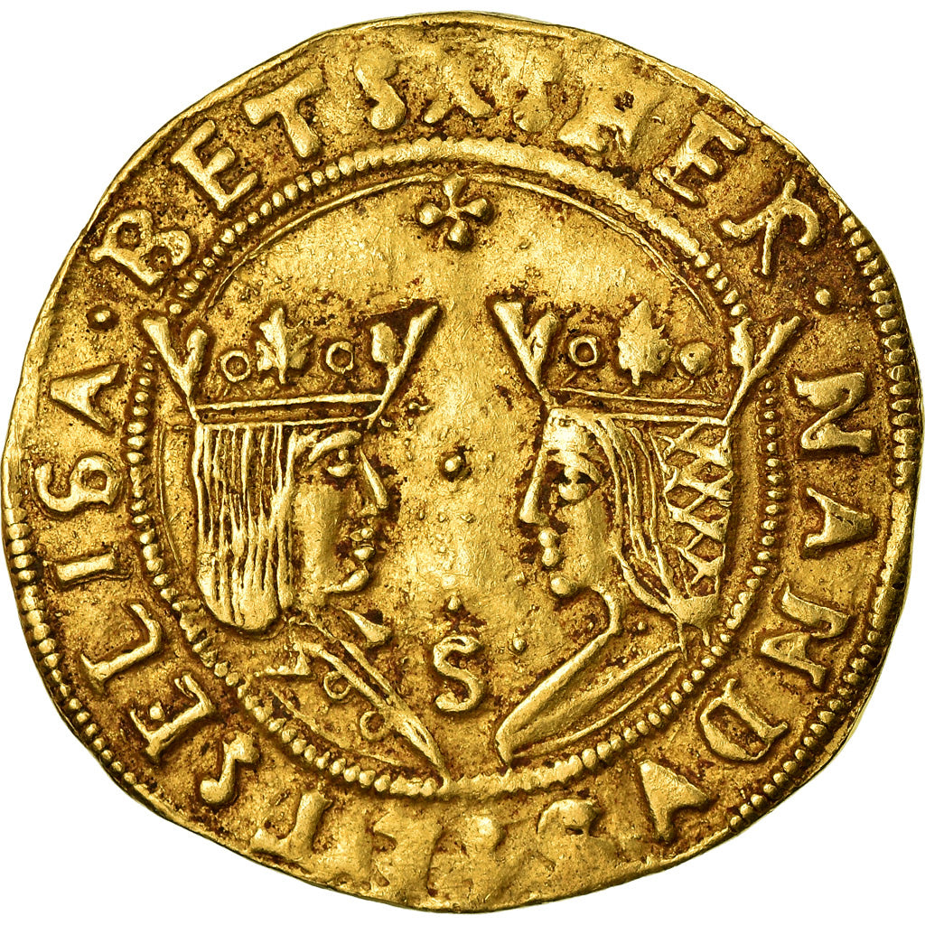 Moneda, España, Ferdinand & Isabella, Doble Excelente, Sevilla, MBC, Oro