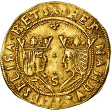 Moneda, España, Ferdinand & Isabella, Doble Excelente, Sevilla, MBC, Oro