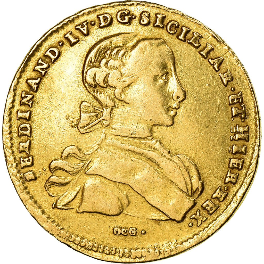 Monnaie, États italiens, NAPLES, Ferdinando IV, 6 Ducati, 1767, TTB, Or, KM:167