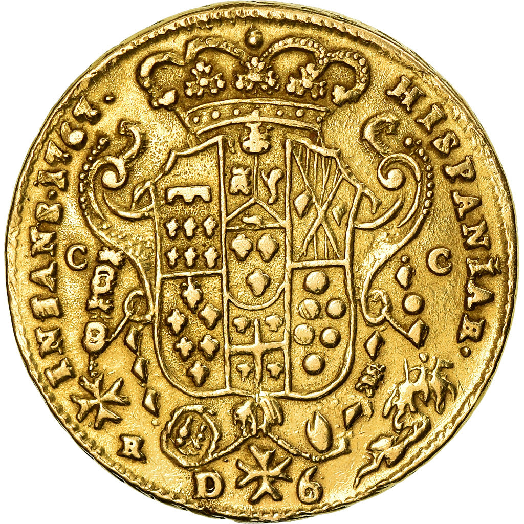 Monnaie, États italiens, NAPLES, Ferdinando IV, 6 Ducati, 1767, TTB, Or, KM:167