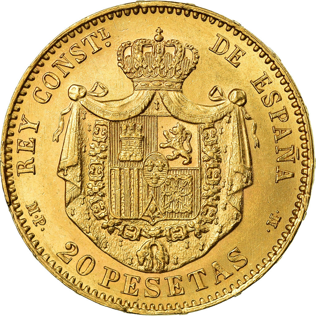 Münze, Spanien, Alfonso XIII, 20 Pesetas, 1890, Madrid, VZ, Gold, KM:693