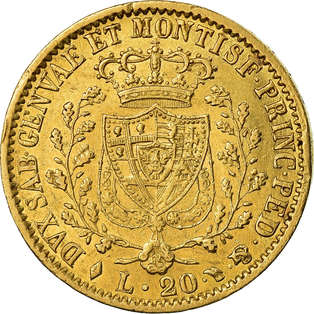 Coin, ITALIAN STATES, SARDINIA, Carlo Felice, 20 Lire, 1827, Torino, AU(55-58)