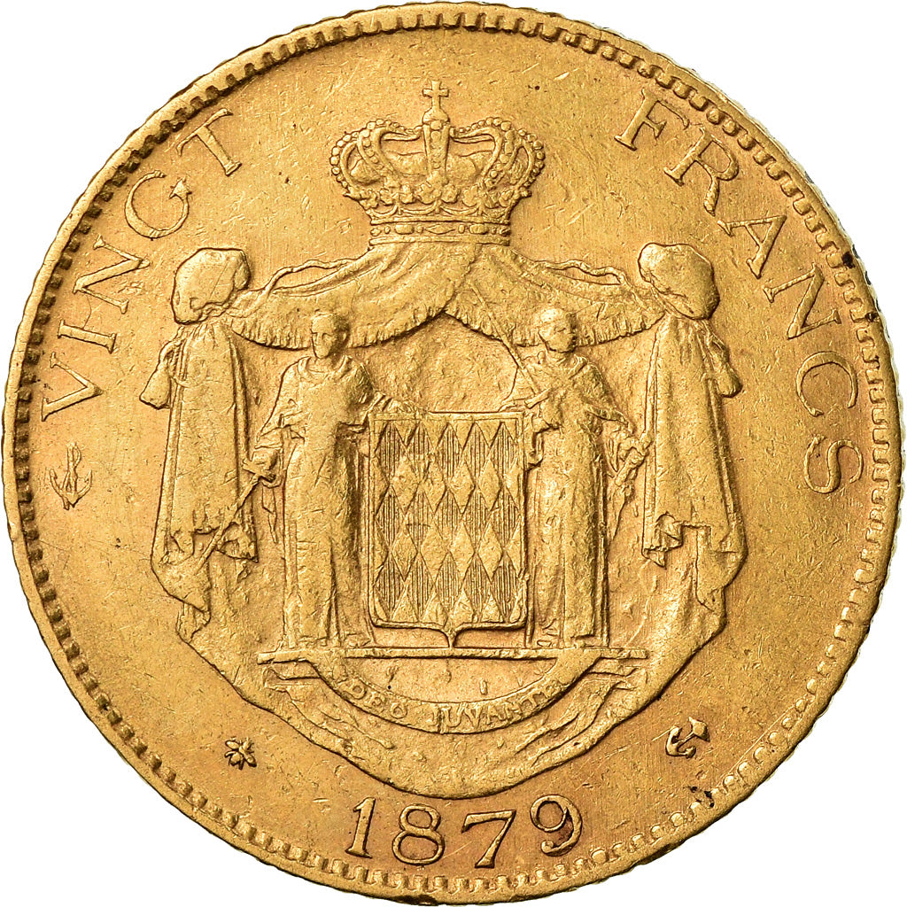Monnaie, Monaco, Charles III, 20 Francs, Vingt, 1879, Paris, TTB, Or, KM:98