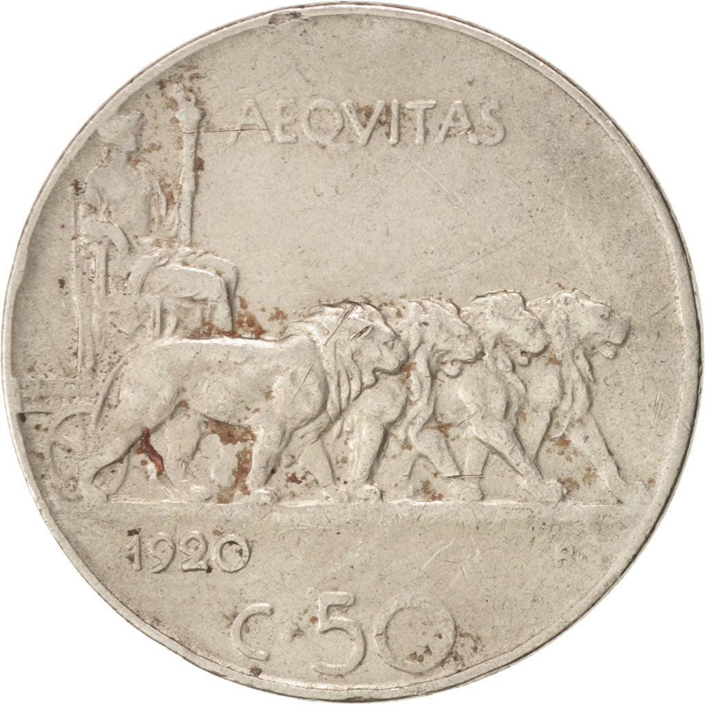 Monnaie, Italie, Vittorio Emanuele III, 50 Centesimi, 1920, Rome, TTB, Nickel