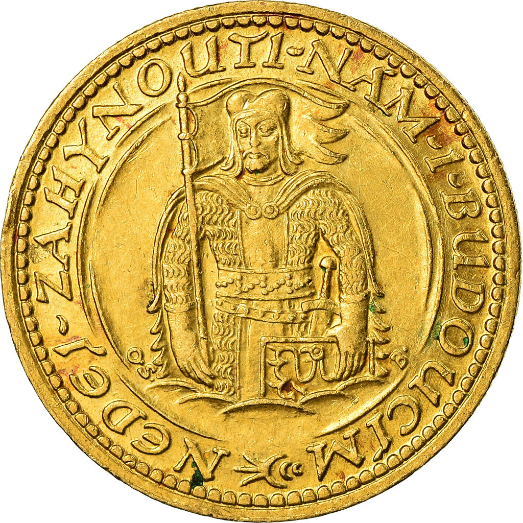 Coin, Czechoslovakia, Dukat, 1931, AU(55-58), Gold, KM:8