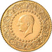 Coin, Turkey, 50 Kurush, 1972, MS(63), Gold, KM:871