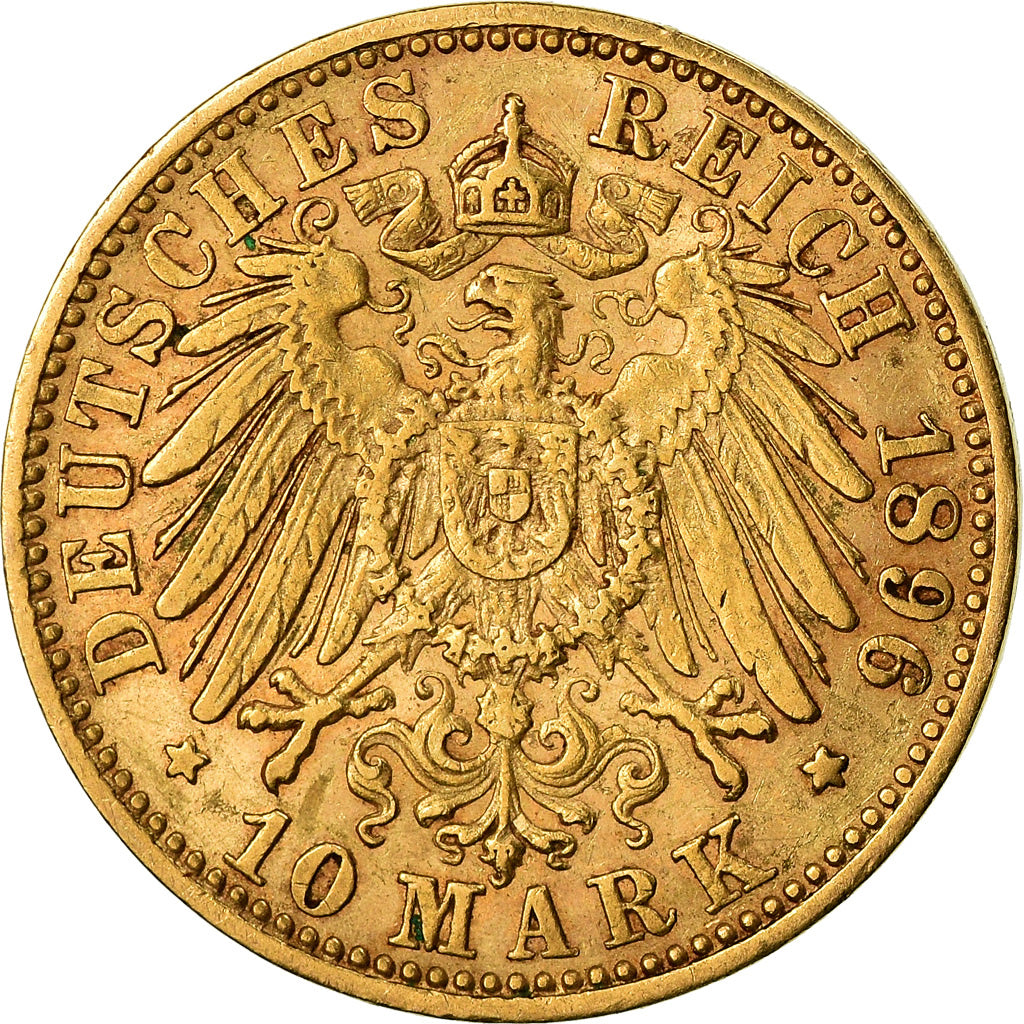 Coin, German States, PRUSSIA, Wilhelm II, 10 Mark, 1896, Berlin, EF(40-45)