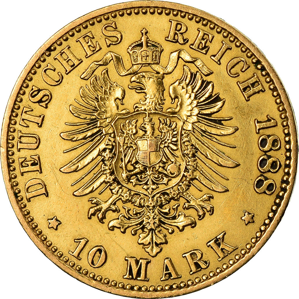 Coin, German States, PRUSSIA, Friedrich III, 10 Mark, 1888, Berlin, AU(50-53)
