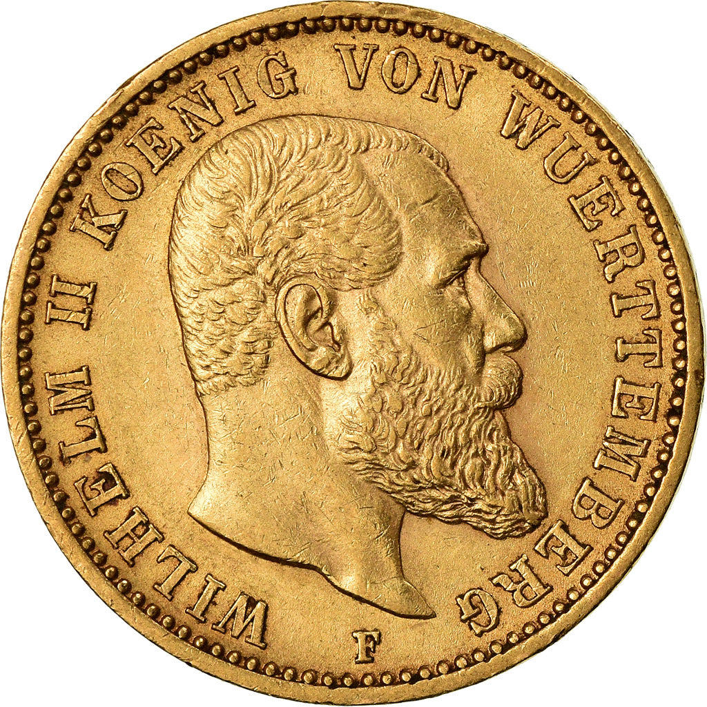 Moneda, Estados alemanes, WURTTEMBERG, Wilhelm II, 20 Mark, 1897, Freudenstadt