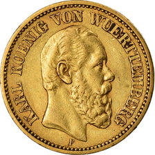 Moneta, Stati tedeschi, WURTTEMBERG, Karl I, 20 Mark, 1872, Freudenstadt, BB