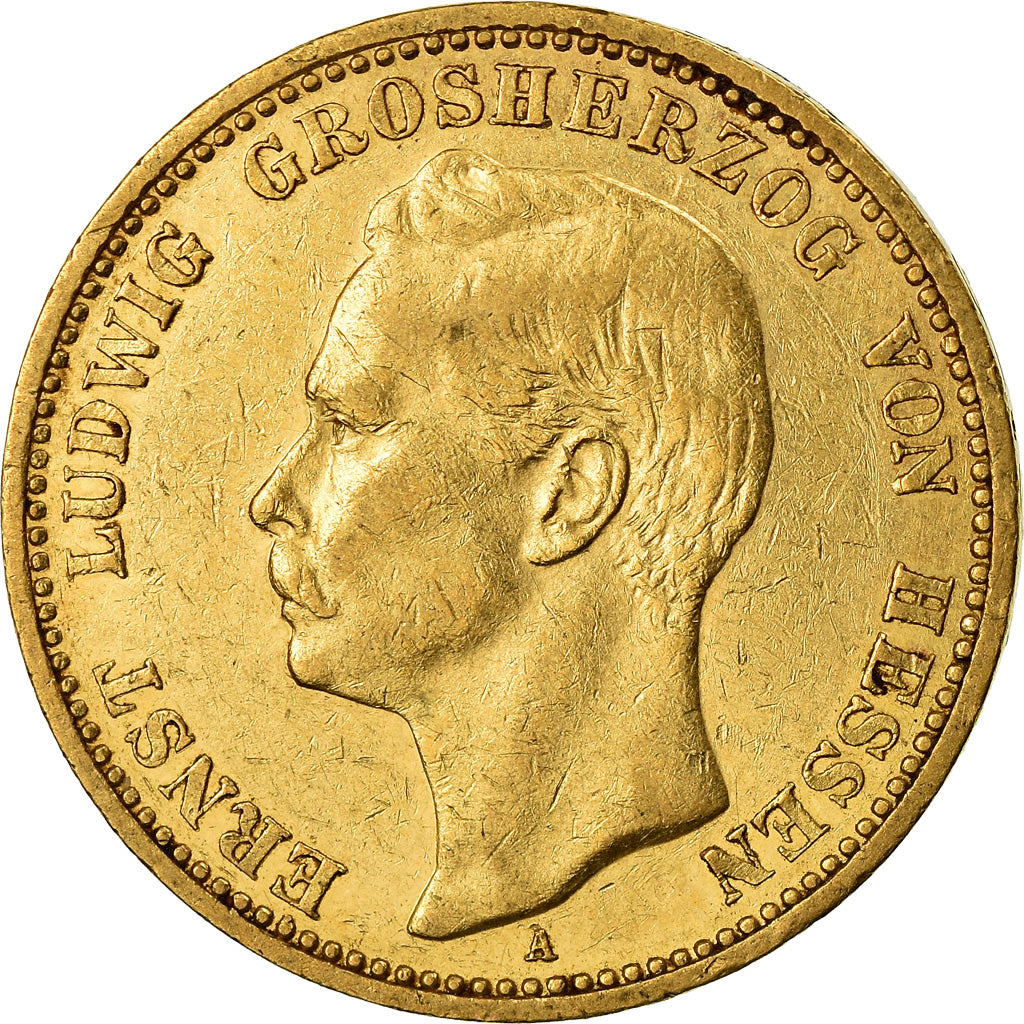 Monnaie, Etats allemands, HESSE-DARMSTADT, Ernst Ludwig, 20 Mark, 1898, Berlin
