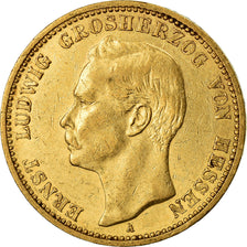 Monnaie, Etats allemands, HESSE-DARMSTADT, Ernst Ludwig, 20 Mark, 1898, Berlin