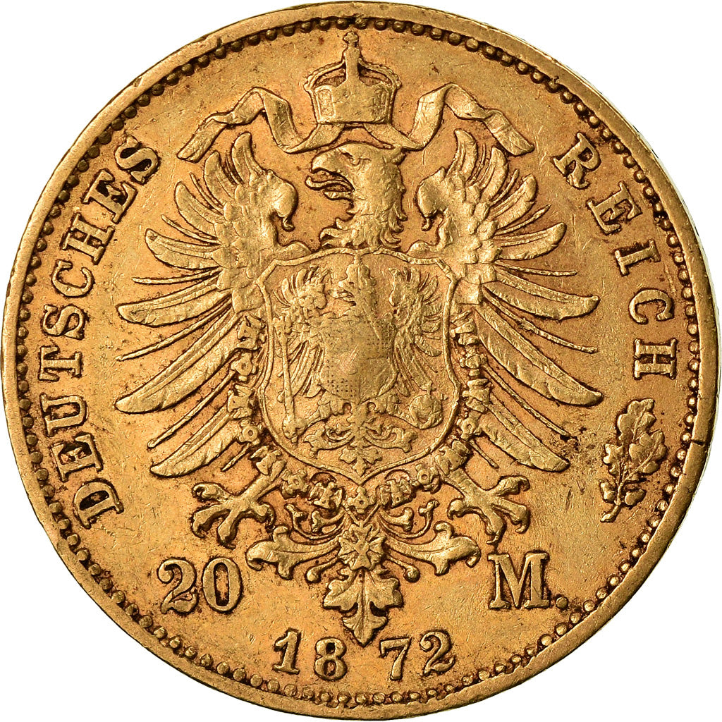 Monnaie, Etats allemands, BAVARIA, Ludwig II, 20 Mark, 1872, TTB, Or, KM:894