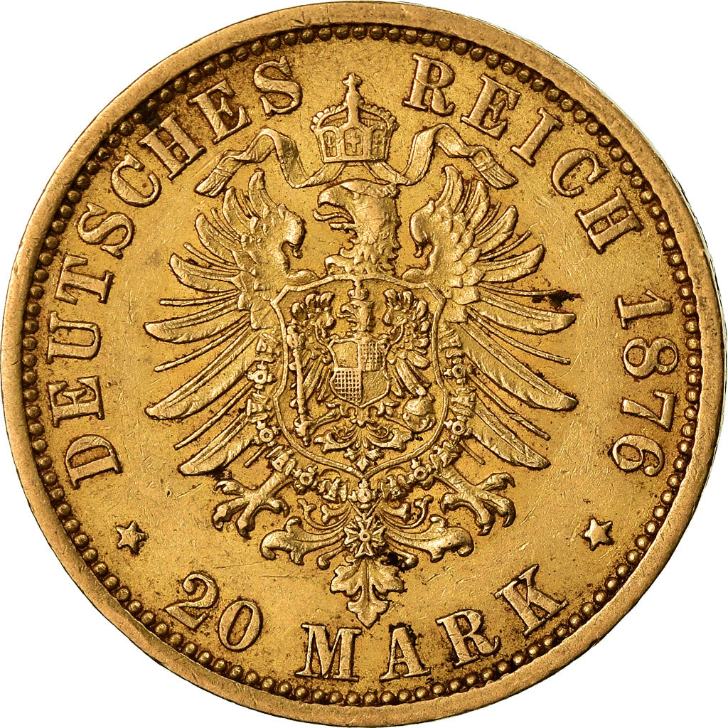 Moneda, Estados alemanes, HAMBURG, 20 Mark, 1876, Hamburg, EBC, Oro, KM:602