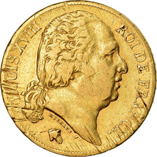 Munten, Frankrijk, Louis XVIII, 20 Francs, 1820, Paris, FR+, Goud, KM:712.1
