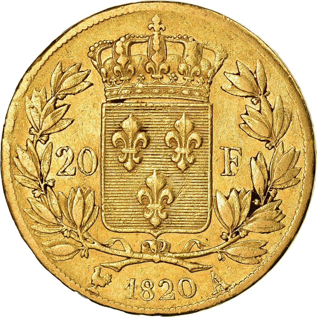 Munten, Frankrijk, Louis XVIII, 20 Francs, 1820, Paris, FR+, Goud, KM:712.1