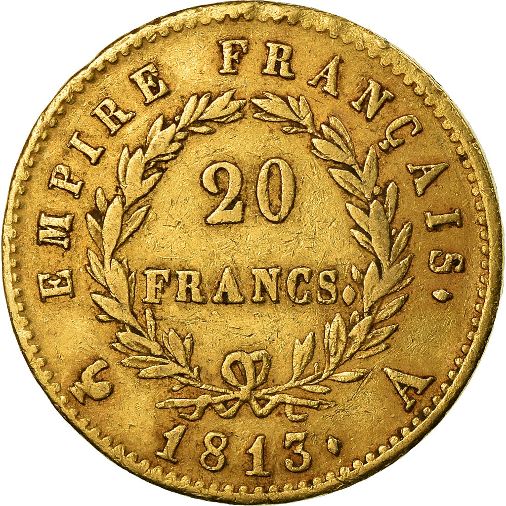 Moeda, França, Napoléon I, 20 Francs, 1813, Paris, EF(40-45), Dourado