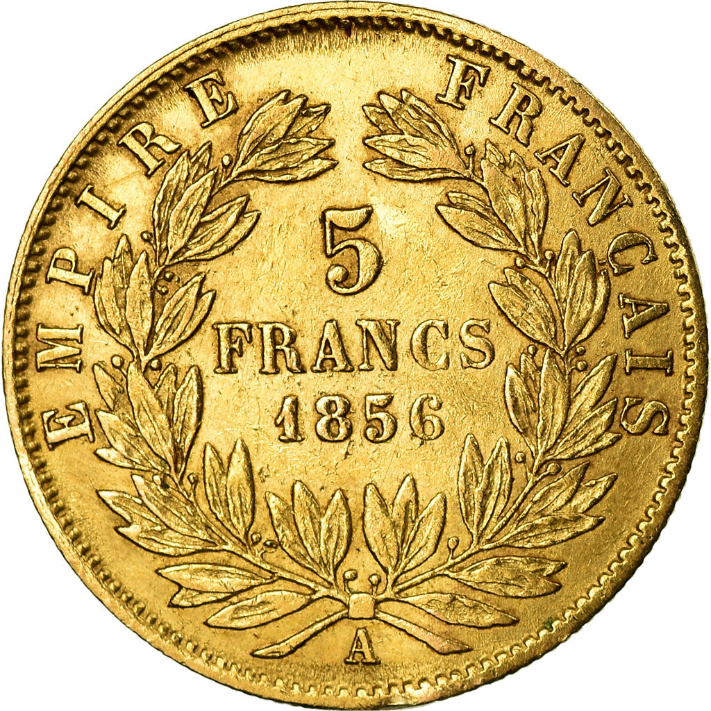 Moeda, França, Napoleon III, 5 Francs, 1856, Paris, VF(30-35), Dourado