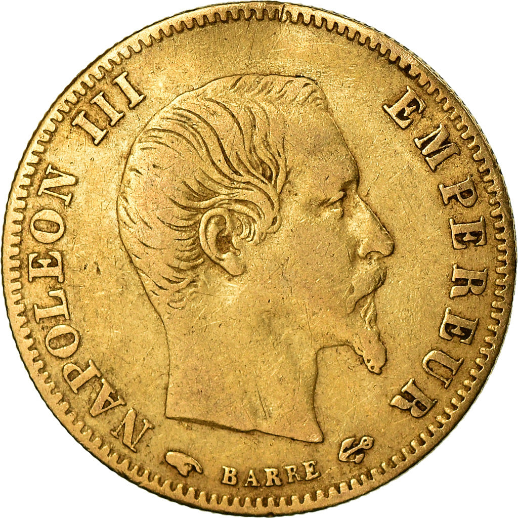 Moneta, Francja, Napoleon III, 5 Francs, 1856, Paris, VF(30-35), Złoto