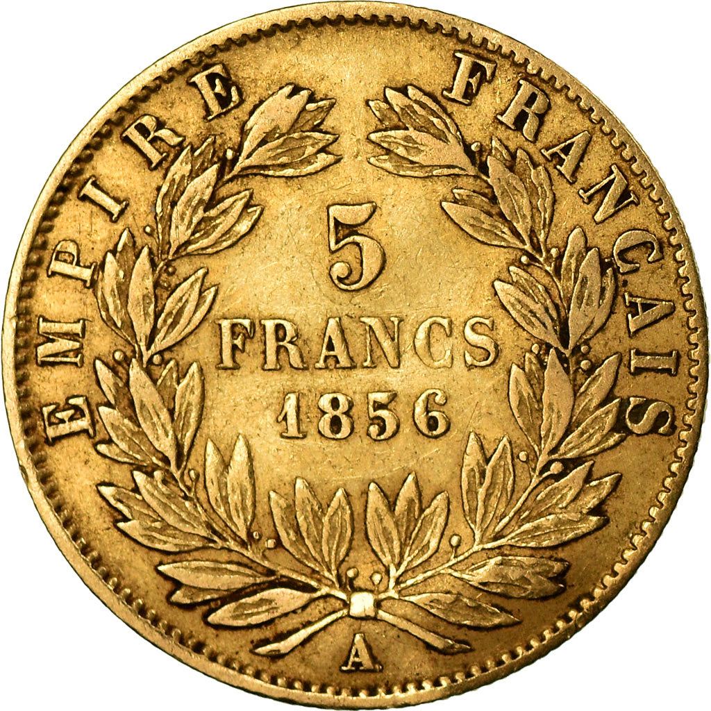 Moneta, Francja, Napoleon III, 5 Francs, 1856, Paris, VF(30-35), Złoto