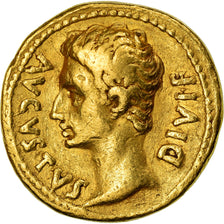 Moeda, Augustus, Aureus, 15-13 BC, Lyon - Lugdunum, EF(40-45), Dourado