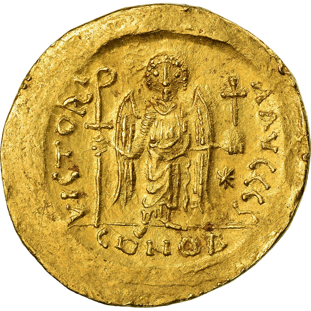Coin, Justinian I, Solidus, 545-565, Constantinople, AU(55-58), Gold, Sear:140