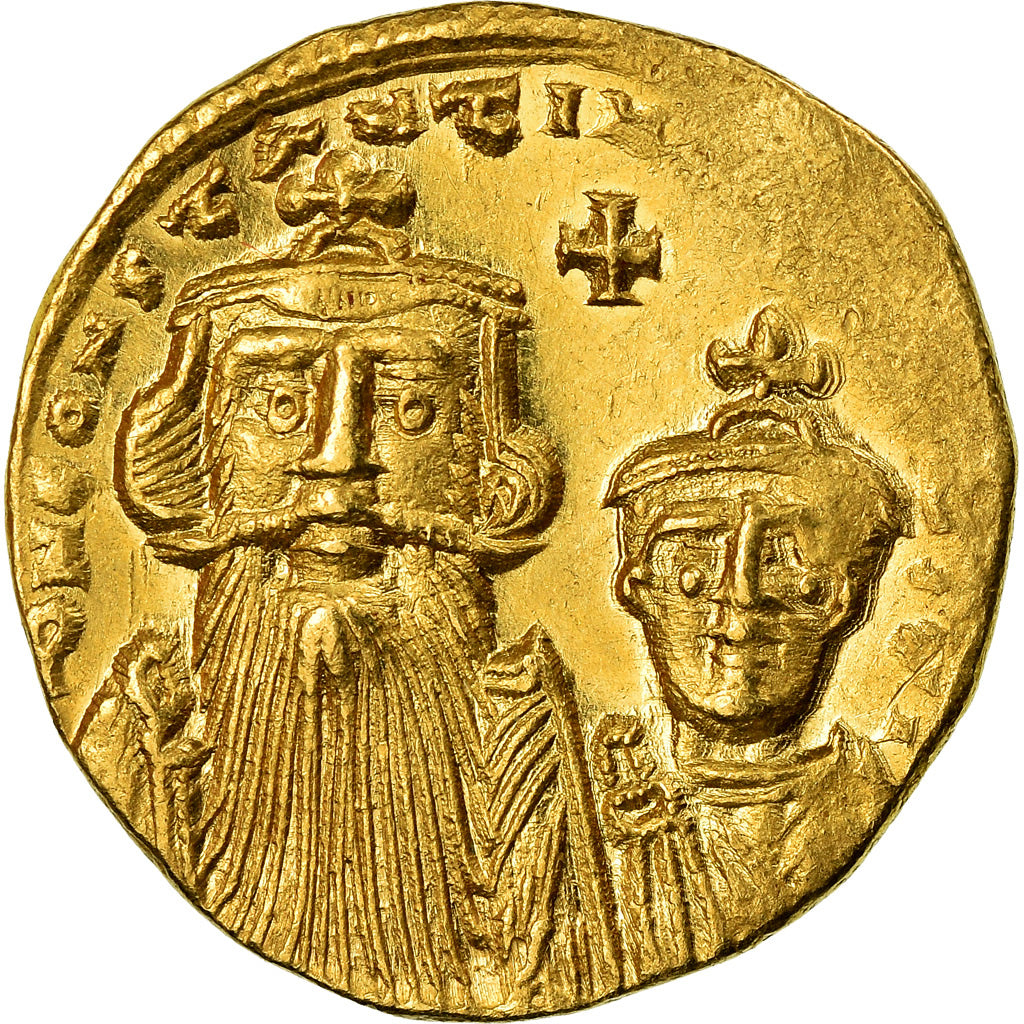 Coin, Constans II, Solidus, 641-668 AD, Constantinople, AU(55-58), Gold