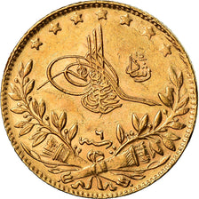Moneda, Turquía, Muhammad V, 50 Kurush, 1914, Qustantiniyah, EBC, Oro, KM:753