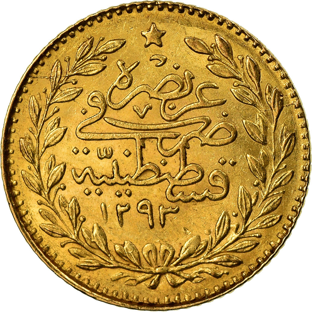Coin, Turkey, Abdul Hamid II, 25 Kurush, 1904, Qustantiniyah, AU(50-53), Gold
