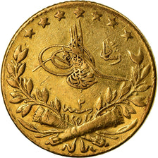 Coin, Turkey, Muhammad V, 25 Kurush, 1910, Qustantiniyah, VF(30-35), Gold