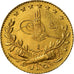 Coin, Turkey, Muhammad V, 25 Kurush, 1912, Qustantiniyah, AU(55-58), Gold