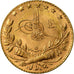 Coin, Turkey, Muhammad V, 25 Kurush, 1913, Qustantiniyah, AU(55-58), Gold