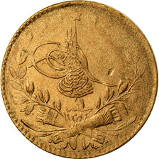 Coin, Turkey, Muhammad VI, 25 Kurush, 1917, Qustantiniyah, EF(40-45), Gold