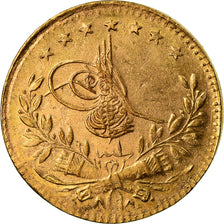 Coin, Turkey, Muhammad VI, 25 Kurush, 1917, Qustantiniyah, EF(40-45), Gold