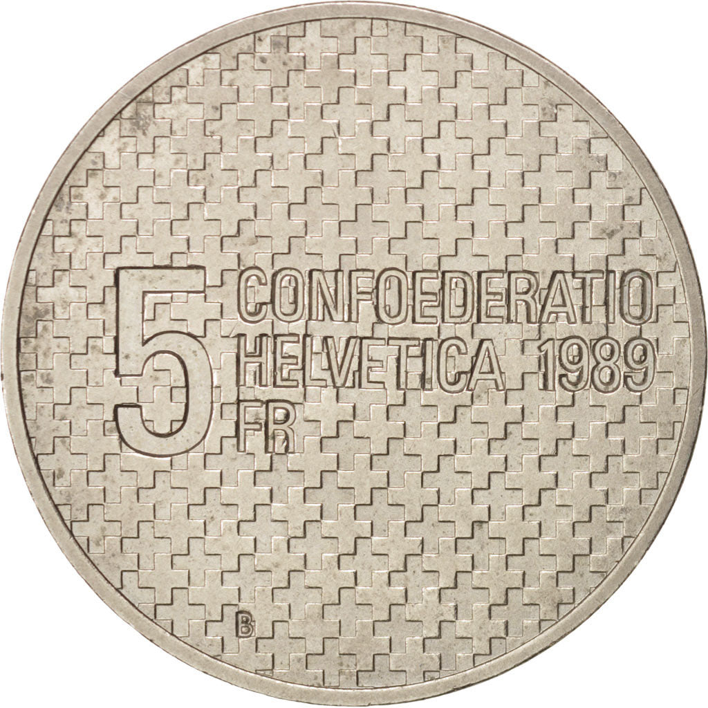 Switzerland, 5 Francs, 1989, Bern, Copper-nickel, KM:68