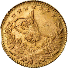 Coin, Turkey, Muhammad VI, 25 Kurush, 1917, Qustantiniyah, EF(40-45), Gold
