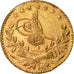 Coin, Turkey, Muhammad VI, 25 Kurush, 1917, Qustantiniyah, EF(40-45), Gold