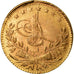Coin, Turkey, Muhammad VI, 25 Kurush, 1917, Qustantiniyah, EF(40-45), Gold