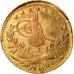 Coin, Turkey, Muhammad VI, 25 Kurush, 1917, Qustantiniyah, EF(40-45), Gold