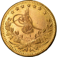 Coin, Turkey, Muhammad VI, 25 Kurush, 1917, Qustantiniyah, EF(40-45), Gold