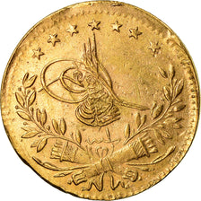 Coin, Turkey, Muhammad VI, 25 Kurush, 1917, Qustantiniyah, EF(40-45), Gold