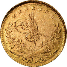 Coin, Turkey, Muhammad VI, 25 Kurush, 1917, Qustantiniyah, EF(40-45), Gold