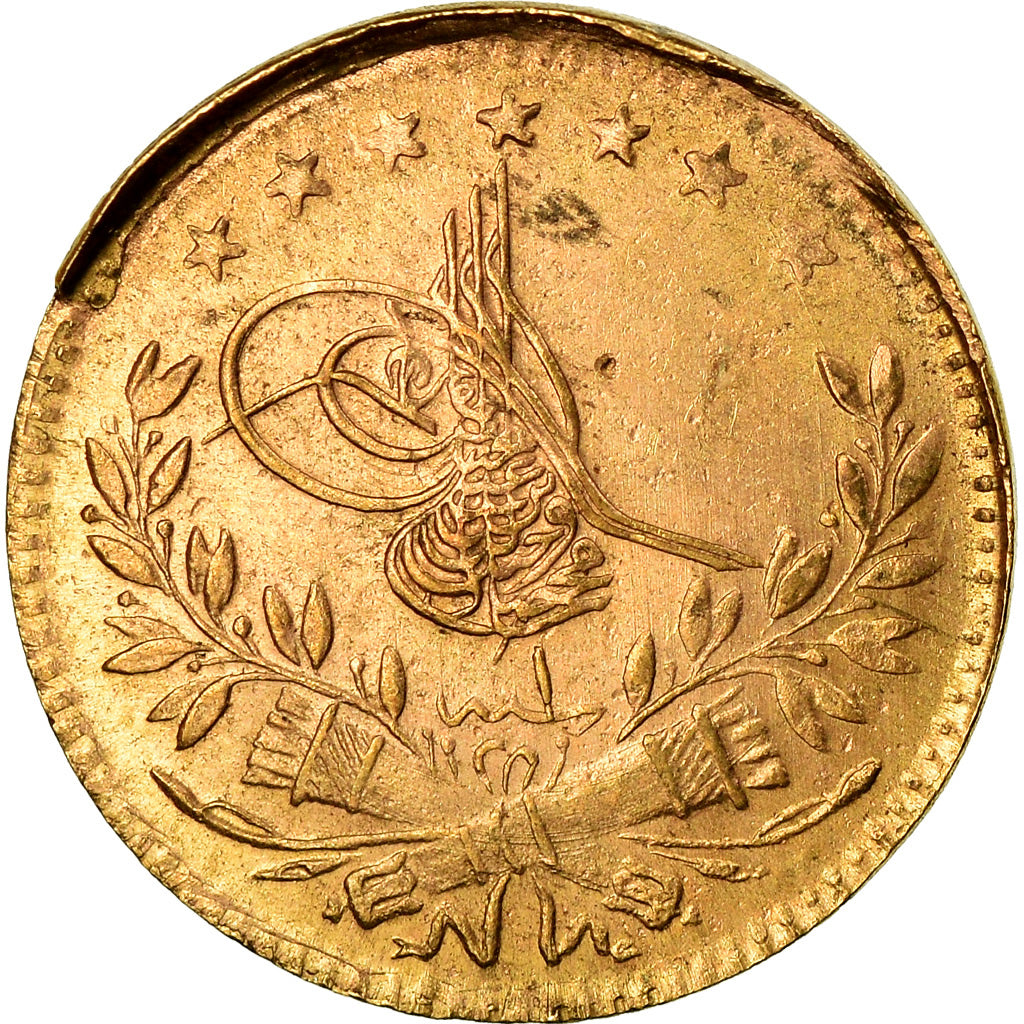 Munten, Turkije, Muhammad VI, 25 Kurush, 1917, Qustantiniyah, ZF, Goud, KM:819