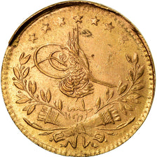Munten, Turkije, Muhammad VI, 25 Kurush, 1917, Qustantiniyah, ZF, Goud, KM:819