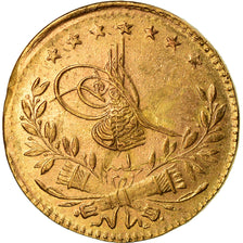 Coin, Turkey, Muhammad VI, 25 Kurush, 1917, Qustantiniyah, EF(40-45), Gold