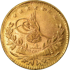 Coin, Turkey, Muhammad VI, 25 Kurush, 1917, Qustantiniyah, EF(40-45), Gold