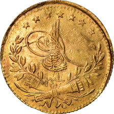 Coin, Turkey, Muhammad VI, 25 Kurush, 1917, Qustantiniyah, EF(40-45), Gold