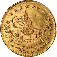 Coin, Turkey, Muhammad VI, 25 Kurush, 1917, Qustantiniyah, EF(40-45), Gold