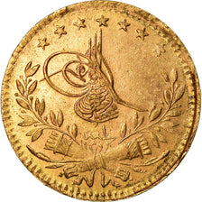 Coin, Turkey, Muhammad VI, 25 Kurush, 1917, Qustantiniyah, EF(40-45), Gold