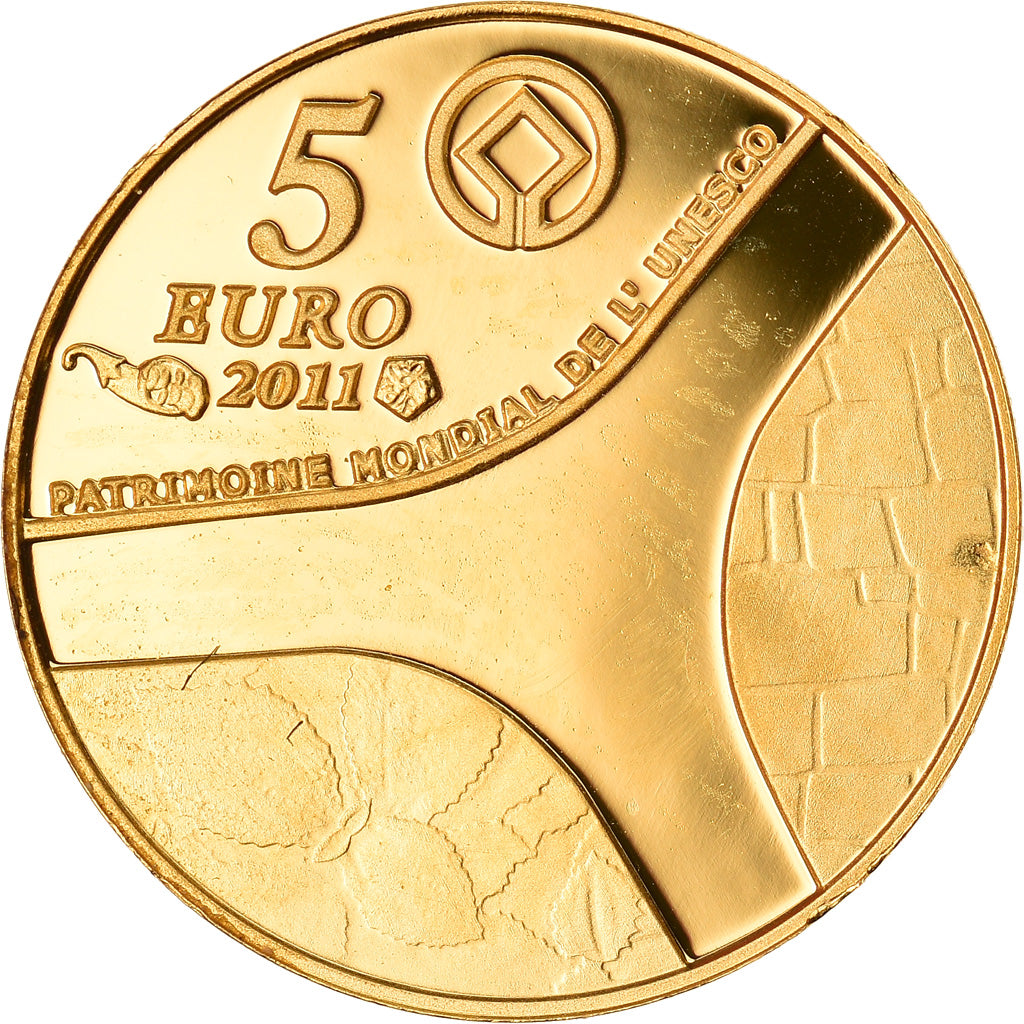 France, 5 Euro, Le Château de Versailles, 2011, BE, MS(65-70), Gold